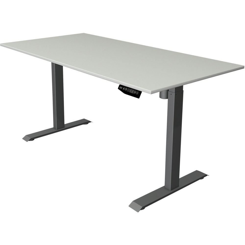 Kerkmann Move 1 Rechteckig Elektronisch Höhenverstellbarer Sitz-Stehschreibtisch Anthrazit 1400 x 800 x 1230 mm