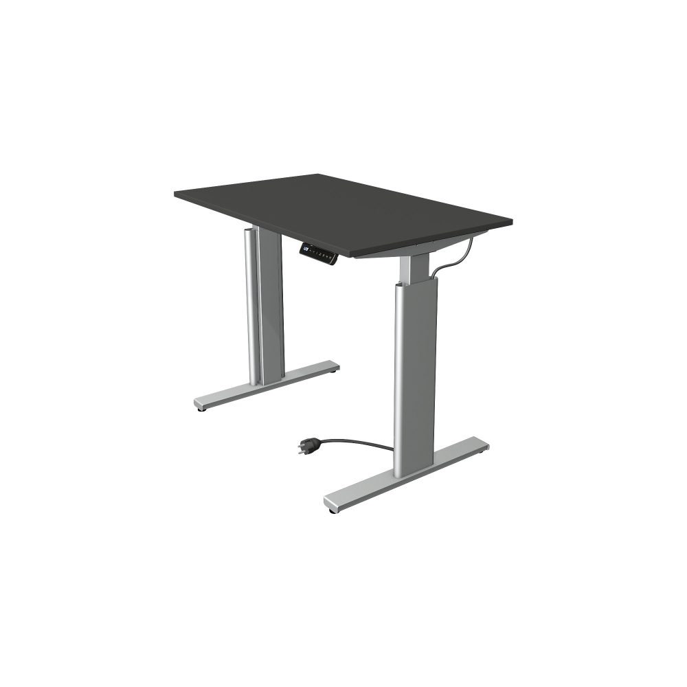 Kerkmann Move 3 Rechteckig Elektrisch Höhenverstellbar Sitz-Stehschreibtisch Anthrazit, Silber 1.000 x 600 x 1.200 mm