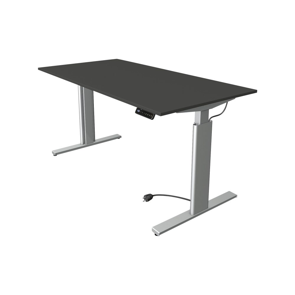 Kerkmann Move 3 Rechteckig Elektrisch Höhenverstellbar Sitz-Stehschreibtisch Anthrazit, Silber 1.600 x 800 x 1.200 mm
