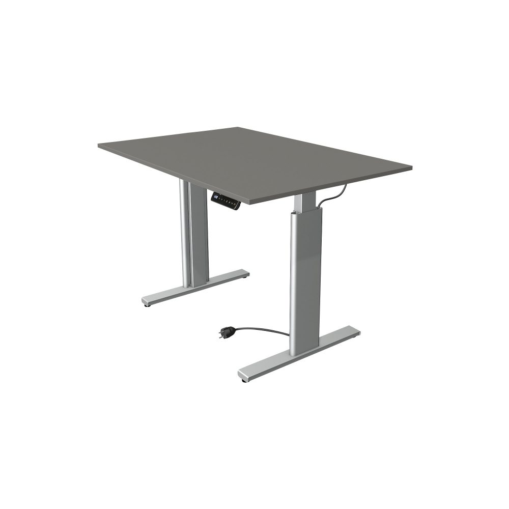 Kerkmann Move 3 Rechteckig Elektrisch Höhenverstellbar Sitz-Stehschreibtisch Graphit, Silber 1.200 x 800 x 1.200 mm