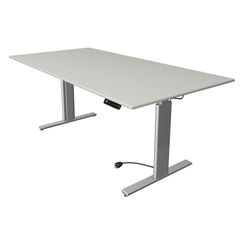 Kerkmann Move 3 Rechteckig Elektrisch Höhenverstellbar Sitz-Stehschreibtisch Hellgrau, Silber 2.000 x 1.000 x 1.200 mm