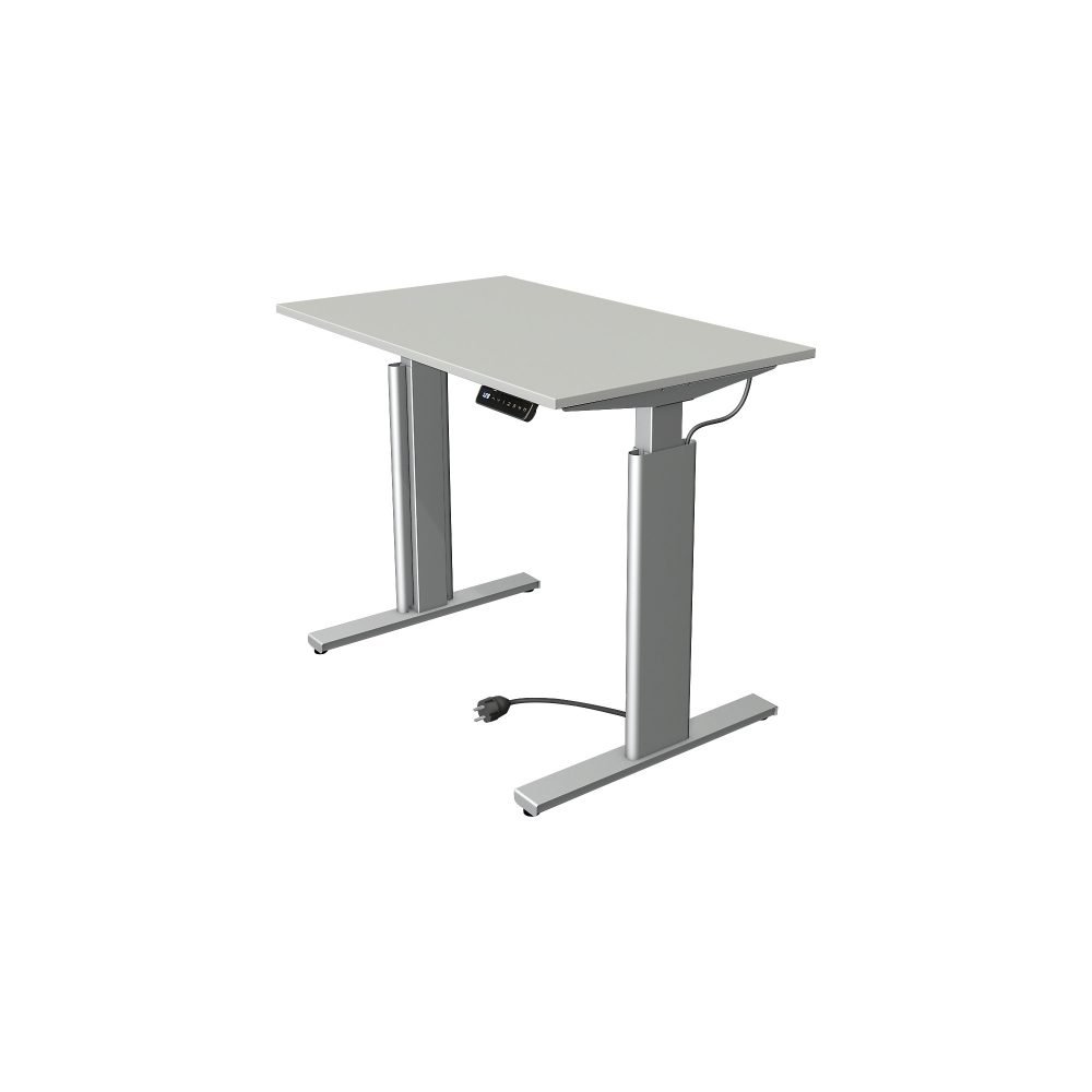 Kerkmann Move 3 Rechteckig Elektrisch Höhenverstellbar Sitz-Stehschreibtisch Hellgrau, Silber 1.000 x 600 x 1.200 mm