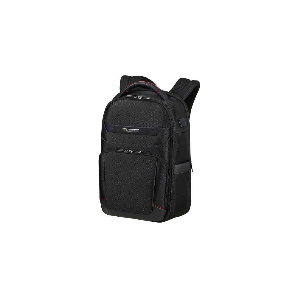 Samsonite Laptop-Rucksack SA2100 15,6 Zoll Ballistisch Nylon, Leder Details, Recyceltes Polyester 32 x 15 x 42 cm Schwarz
