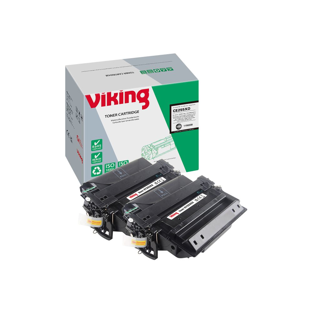 Viking 55X Kompatibel HP Tonerkartusche CE255XD Schwarz Duopack 2 Stück