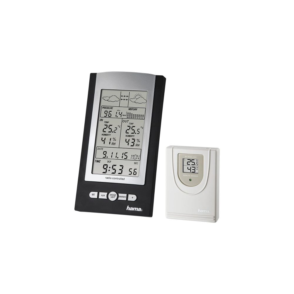 Hama Digital Wetterstation Schwarz, Silber 100 x 31 x 186 mm