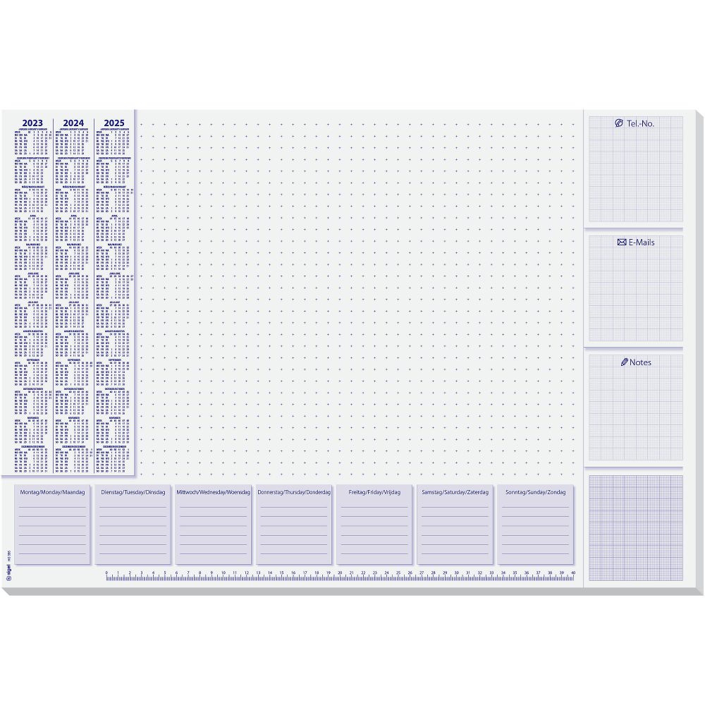 Sigel Schreibtischunterlage Papier Weiß Flieder 595x410 mm 30 Blatt 5 Stück