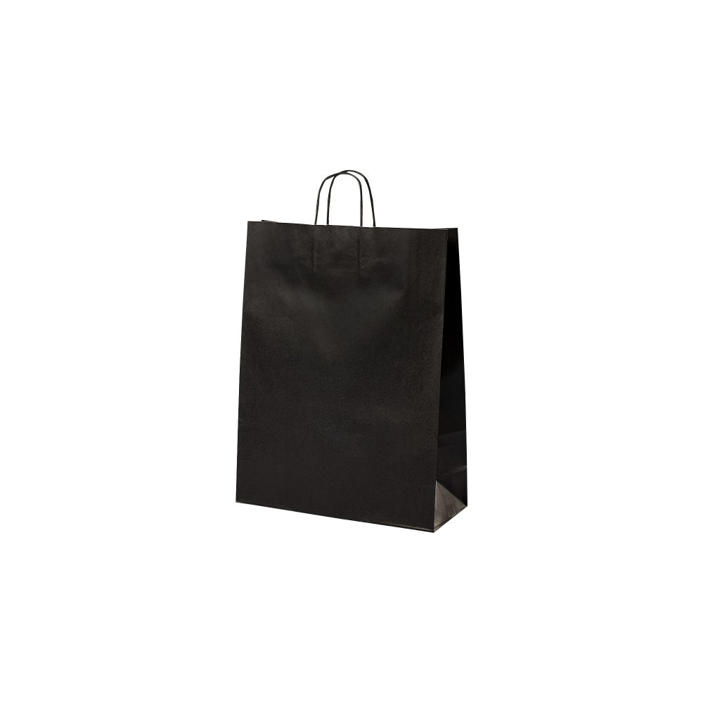 Papiertüte Gewundener Griff 320 x 120 x 410 mm 15,7 L Schwarz 200 Stück