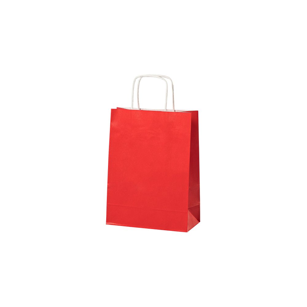 Papiertüte Gewundener Griff 180 x 80 x 240 mm 3,5 L Rot 300 Stück