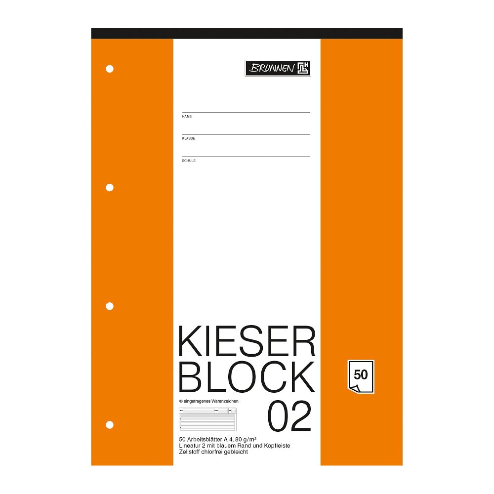 BRUNNEN Notizblock DIN A4 Geleimt Papier Nicht perforiert