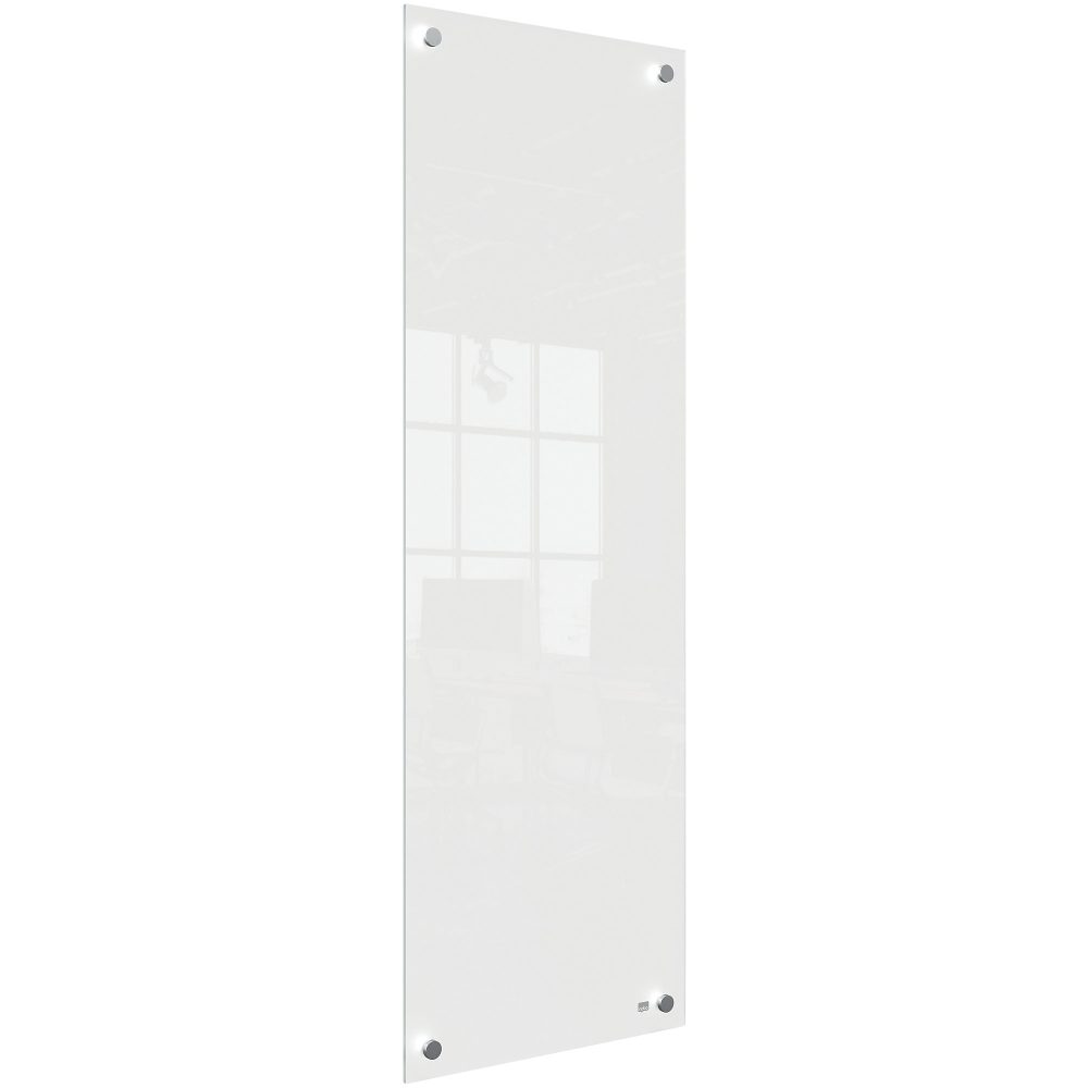 Nobo Kleines Wandmontierbares Whiteboard 1915604 Trocken Abwischbar Glasoberfläche Rahmenlos 300 x 900 mm Weiss