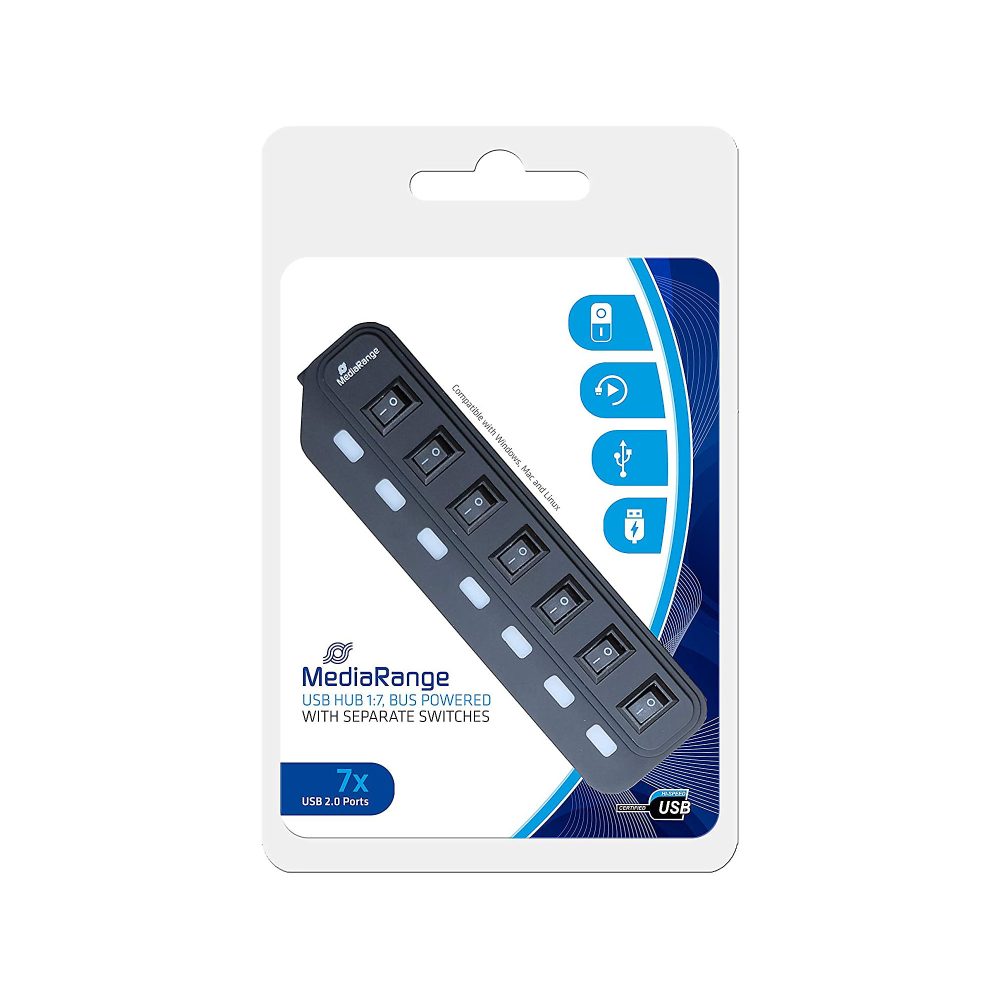 MediaRange USB Hub MRCS504 7 x USB 2.0