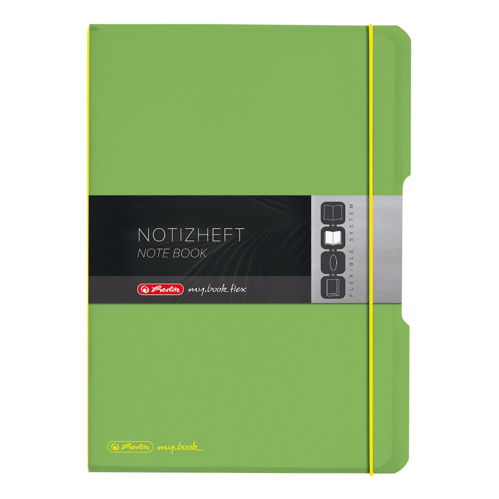 herlitz Notizbuch DIN A4 Kariert Kunstoff Grün Perforiert