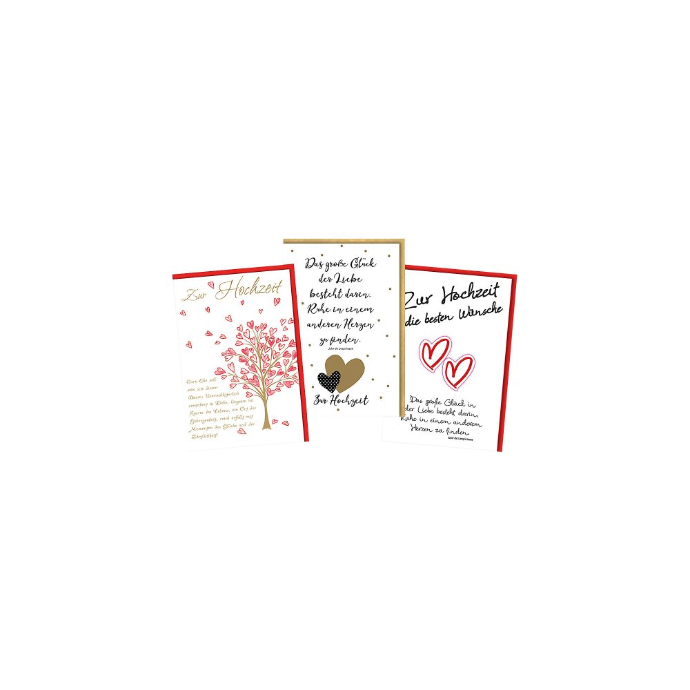 Braun & Company Hochzeitskarten Mehrfarbig 230gsm 5939-0040 3 Stück