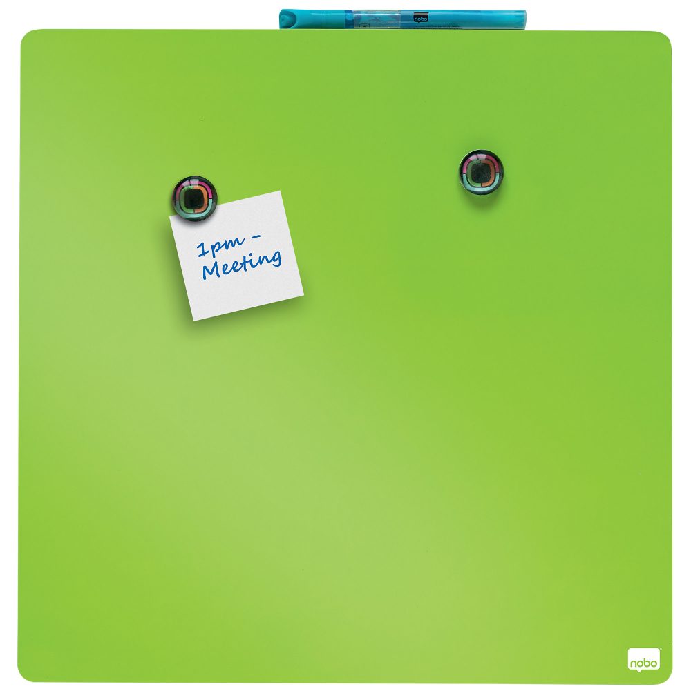 Nobo Mini Wandmontierbare Magnetische Whiteboard-Kachel 1903773 Lackierter Stahl Rahmenlos 360 mm x 360 mm Grün