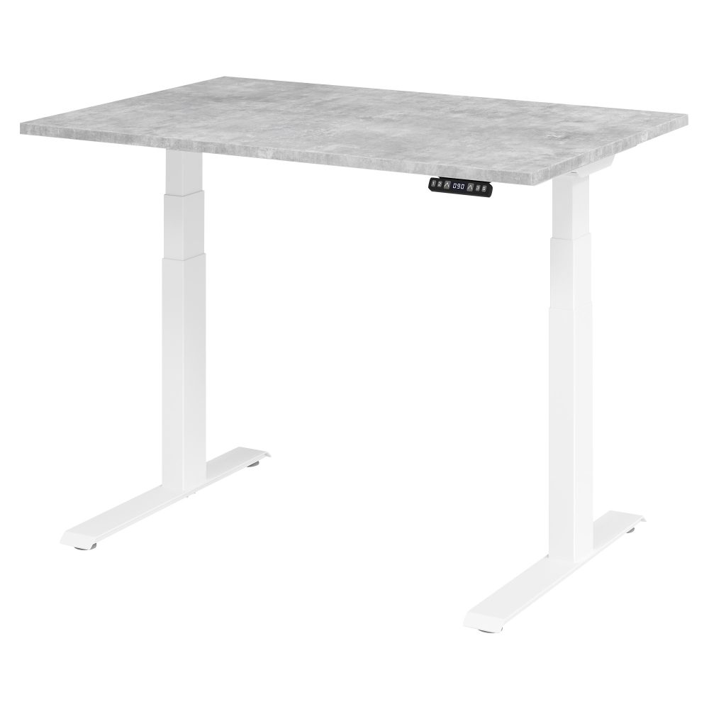 Hammerbacher Sitz-Steh-Arbeitsplatz XDKB12 1.200 x 800 x 1.290 mm Grau, Weiß