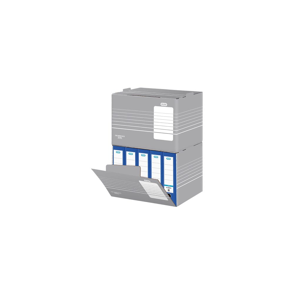 ELBA Tric Archivbox Grau 46,5 x 32,5 x 36 cm Wellpappe 10 Stück