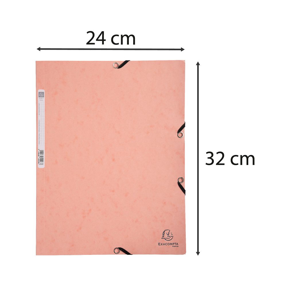 Exacompta Aquarel 3 Klappenmappe 55527E A4 Pressspan gesprenkelt Gummiband 320 x 240 mm Koralle 5 Stück à 250 Blatt