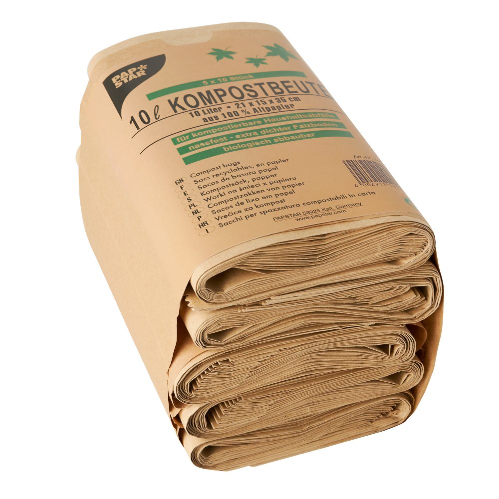 PAPSTAR Kompostbeutel 14185 Kraftpapier 15 Stück