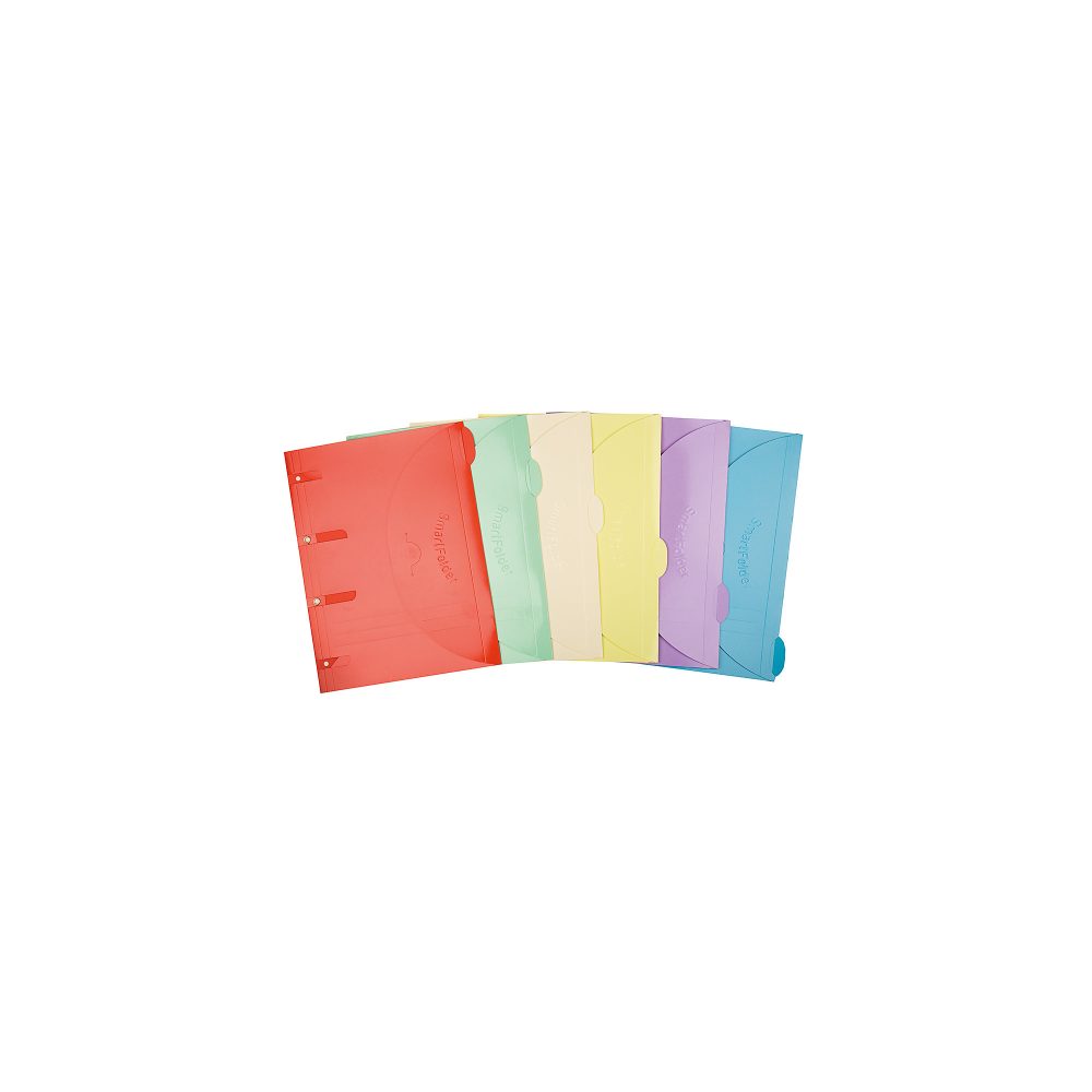 Djois Smartfolders Dokumentenmappe 111305 Karton Klettverschluss 24,5 (B) x 0,1 (H) cm Farbig sortiert 6 Stück