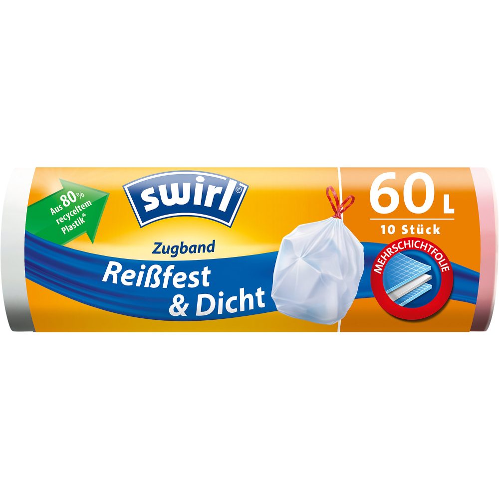 Swirl Müllbeutel Zugband 10 Stück 15 x 6,5 x 6,5 cm