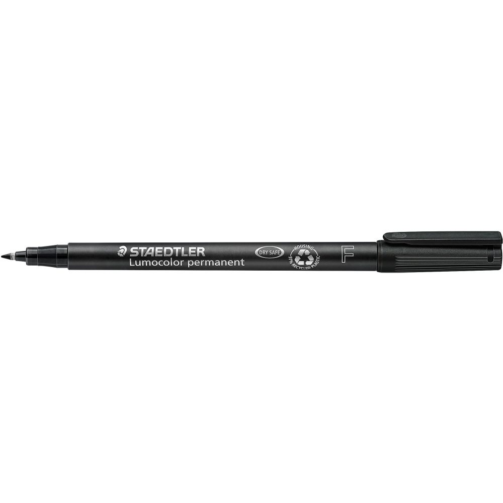 STAEDTLER Lumocolor Universal Lumocolor Rundspitze Marker Fein Rundspitze 0,6 mm Schwarz Nachfüllbar 10 Stück