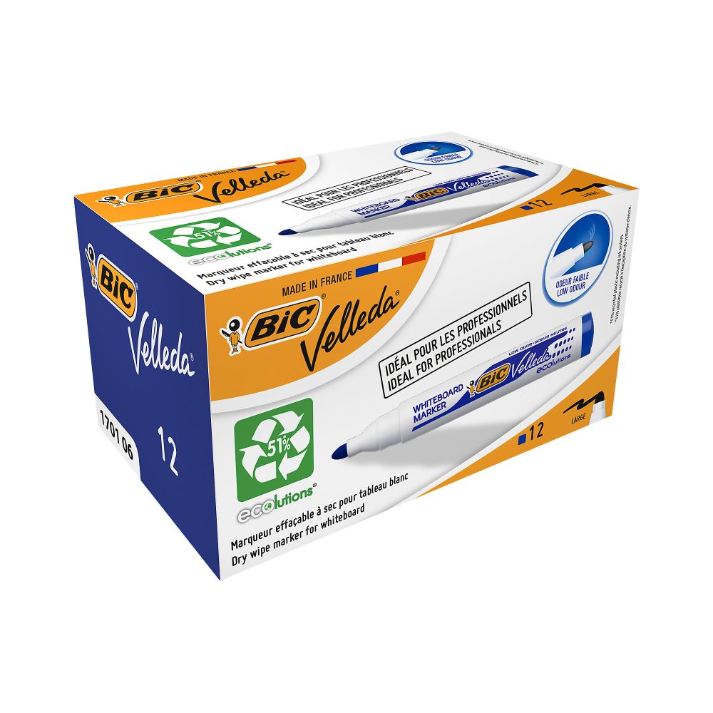 BIC Whiteboard-Marker 1701 Rundspitze 1,4 mm Blau 12 Stück