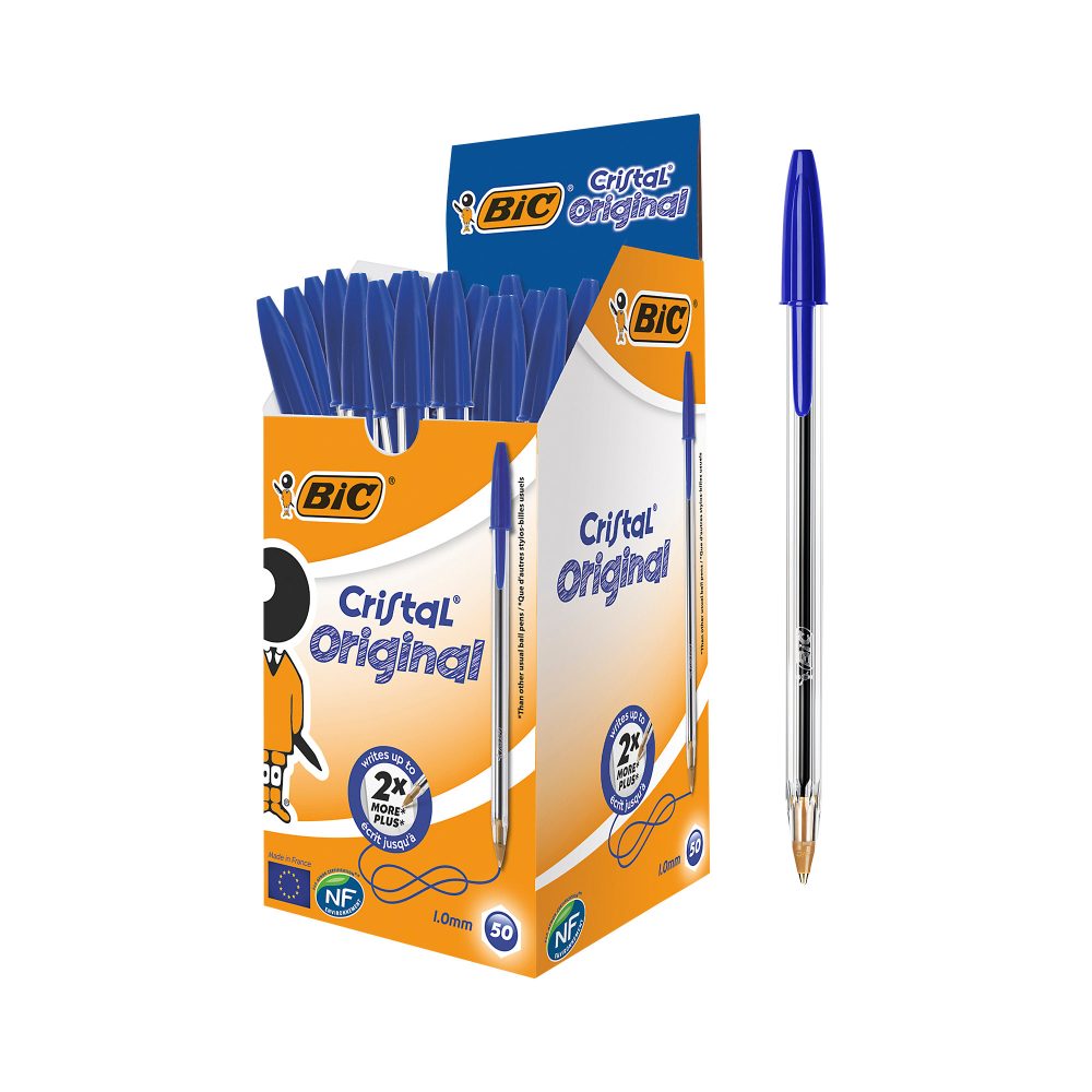BIC Cristal Original Kugelschreiber Blau Mittel 0.4 mm 50 Stück
