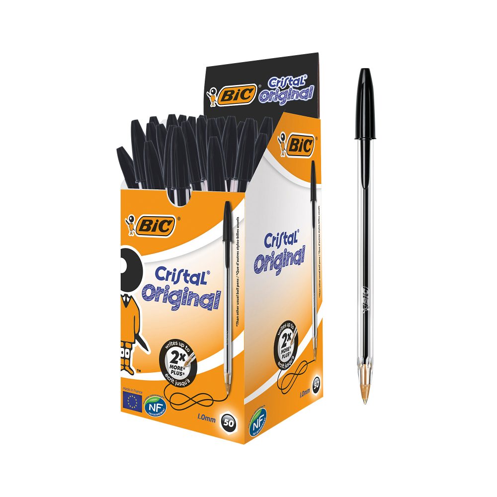 BIC Cristal Original Kugelschreiber Schwarz Mittel 0.4 mm 50 Stück