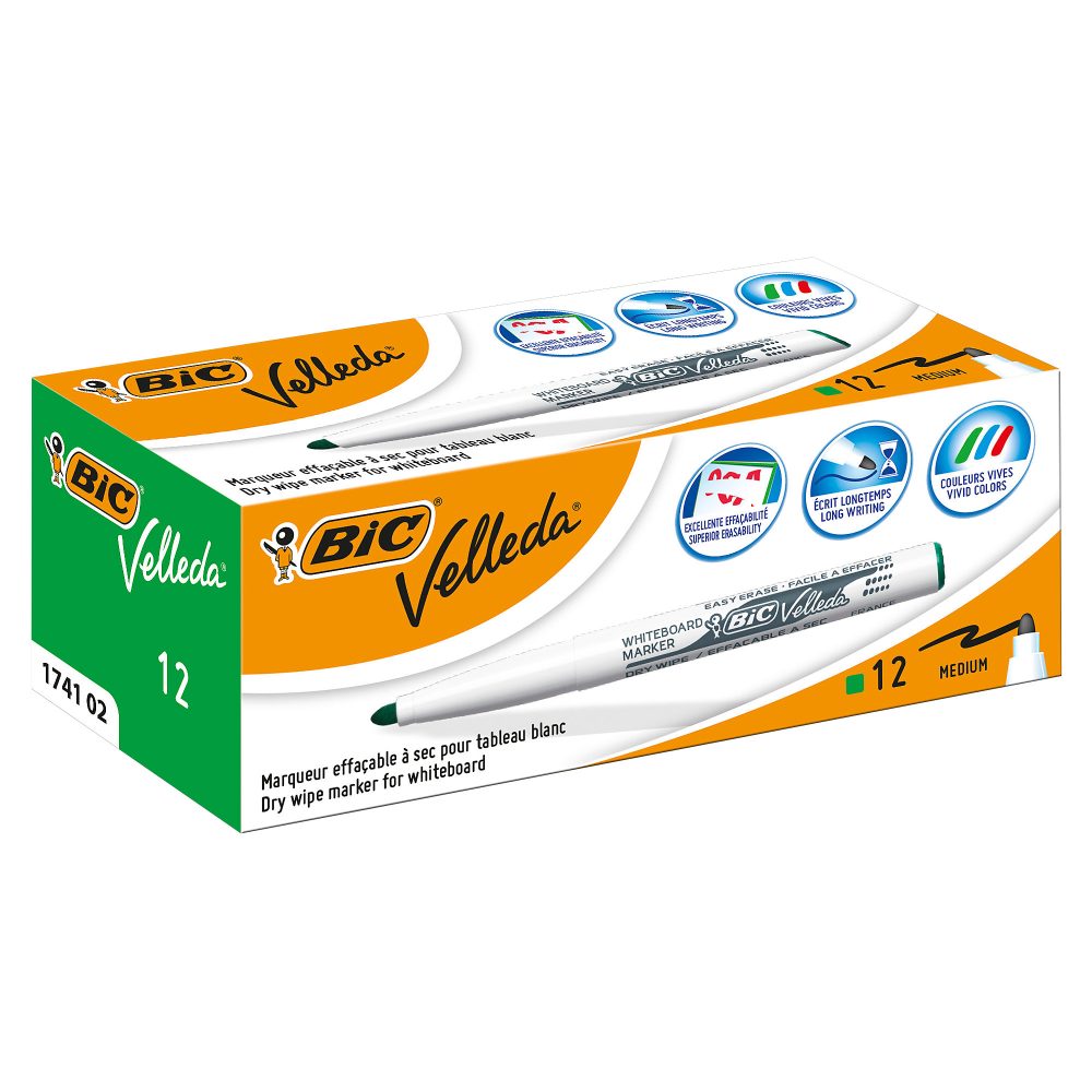 BIC 1741 Whiteboard-Marker Mittel Rundspitze Grün 12 Stück
