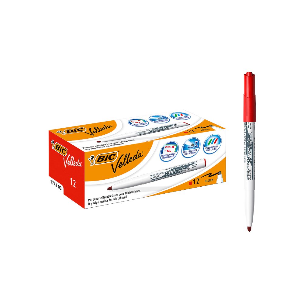 BIC Whiteboard-Marker 1741 Rundspitze 1.5 mm Rot 12 Stück