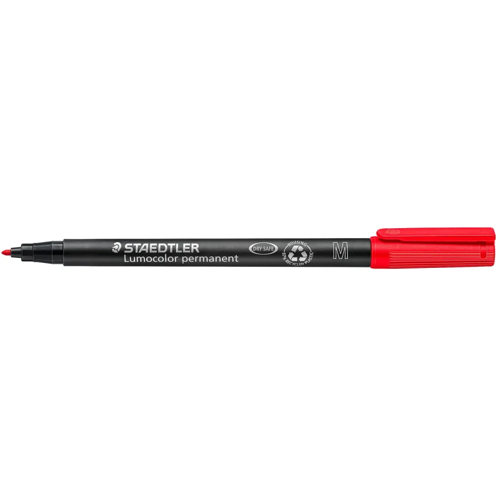 STAEDTLER Lumocolour 317 Permanent Marker Mittel Rundspitze Rot 10 Stück
