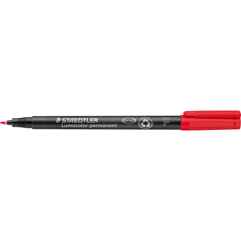 STAEDTLER Lumocolour 318 Permanent Marker Fein Rundspitze Rot 10 Stück