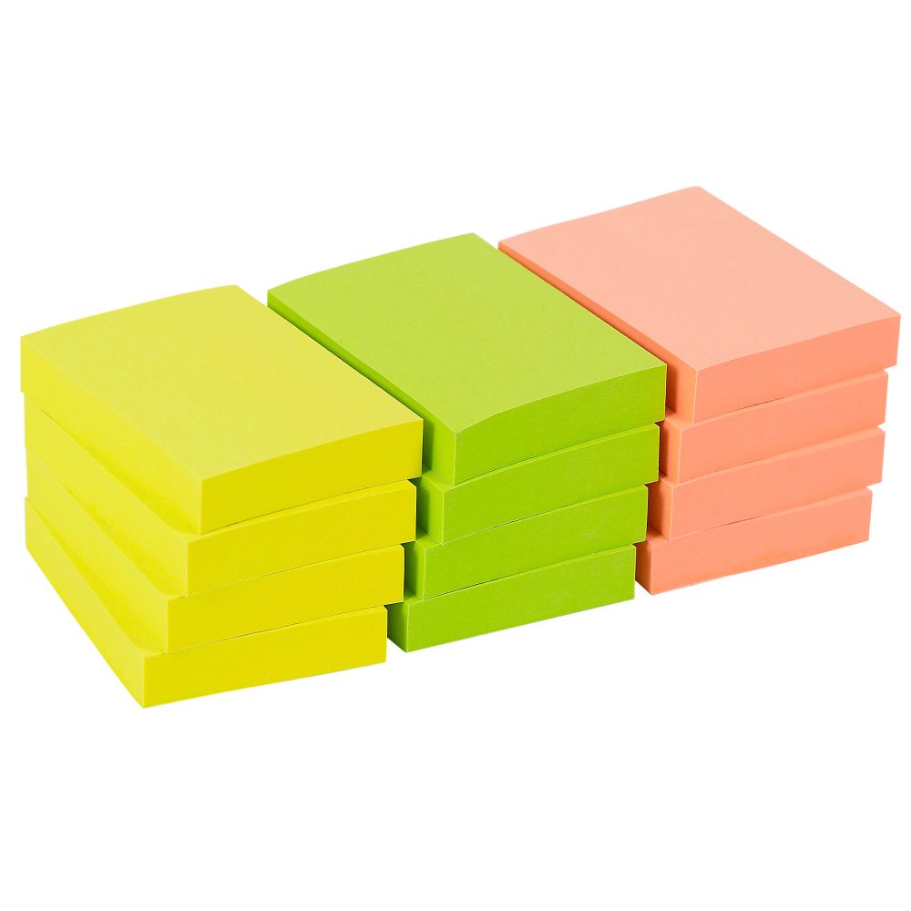 Office Depot Haftnotizen 38 x 51 mm Farbig assortiert Neon 12 Blöcke à 100 Blatt