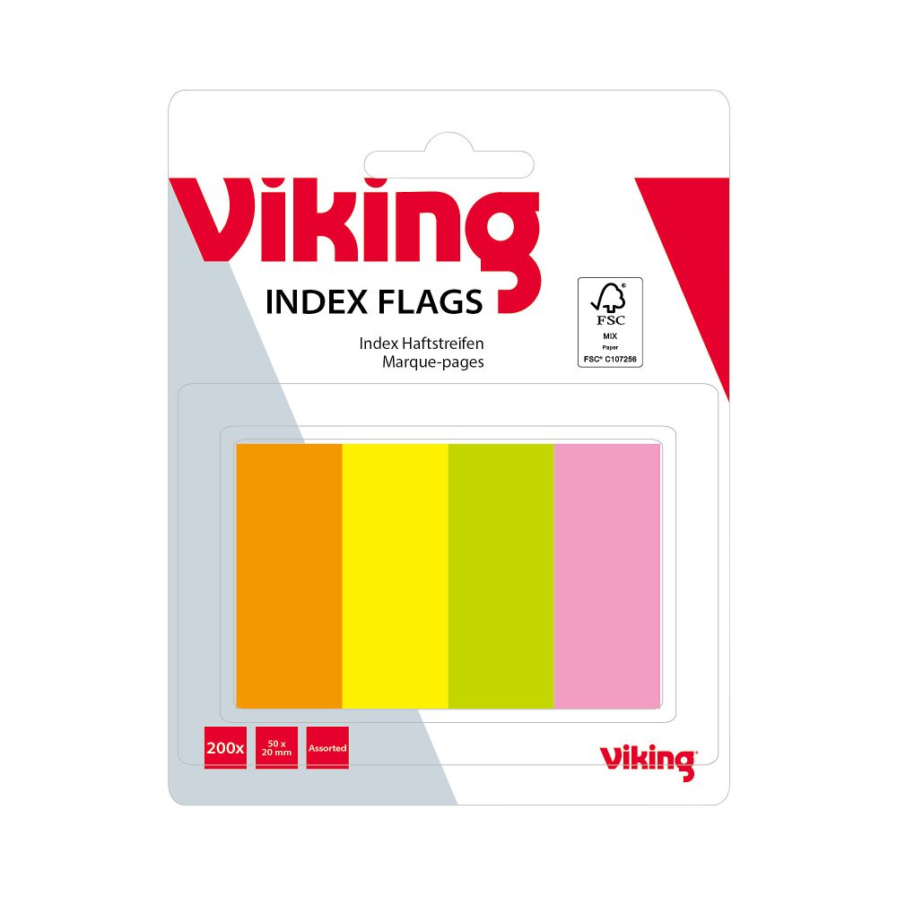 Office Depot Haftmarker Rechteckig 2 x 10,6 x 5 cm Farbig sortiert Neon 4 Stück à 50 Streifen