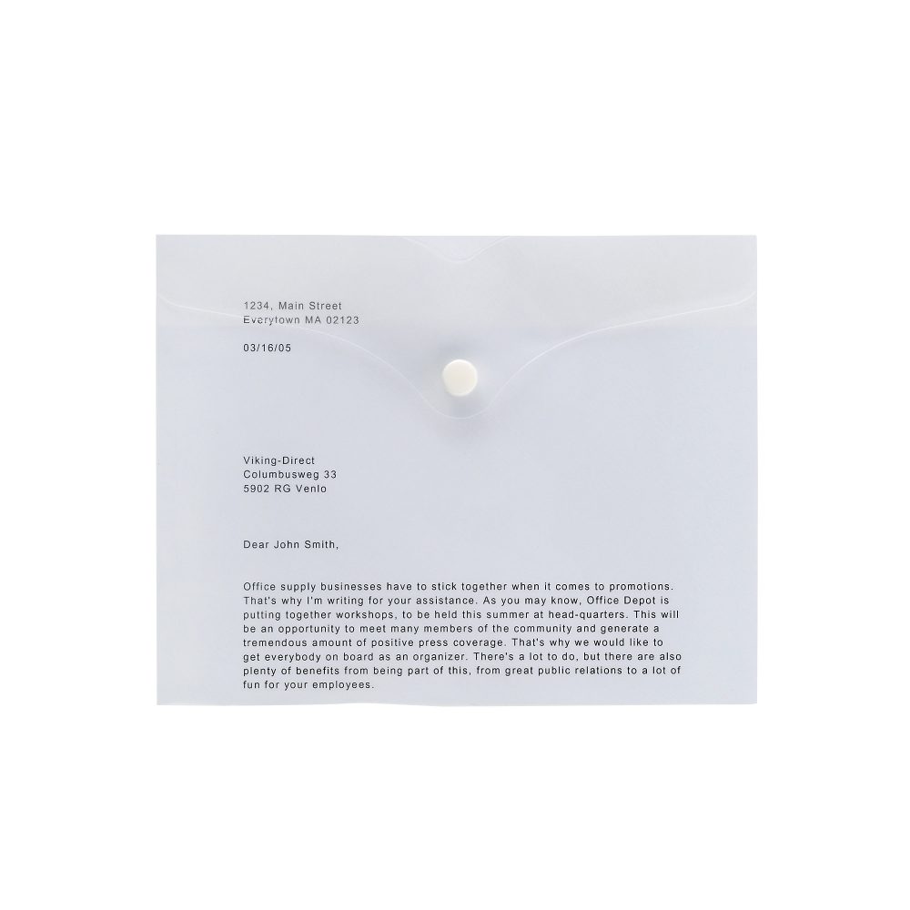 Office Depot Dokumentenmappe DIN A5 Druckknopf PP (Polypropylen) Quer 18 (B) x 22 (H) cm Transparent 5 Stück