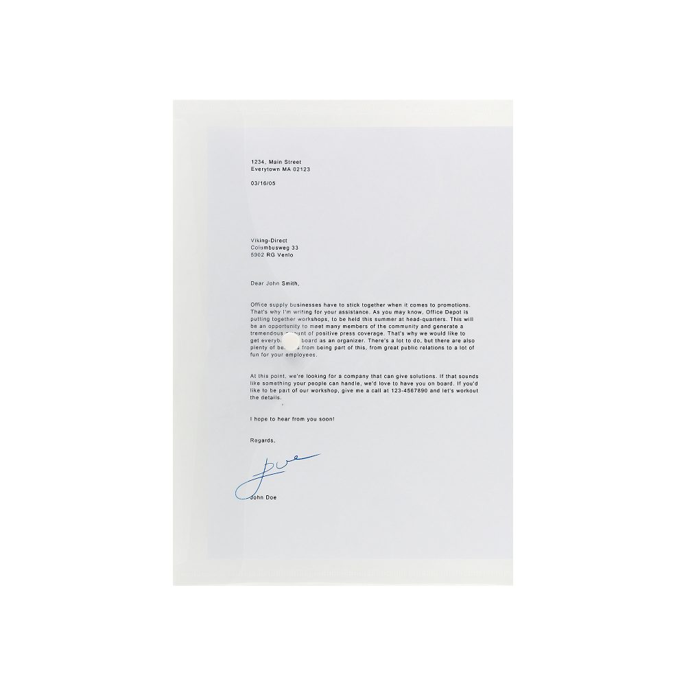 Office Depot Dokumentenmappe DIN A4 Druckknopf PP (Polypropylen) Quer 23,5 (B) x 33,5 (H) cm Transparent 5 Stück