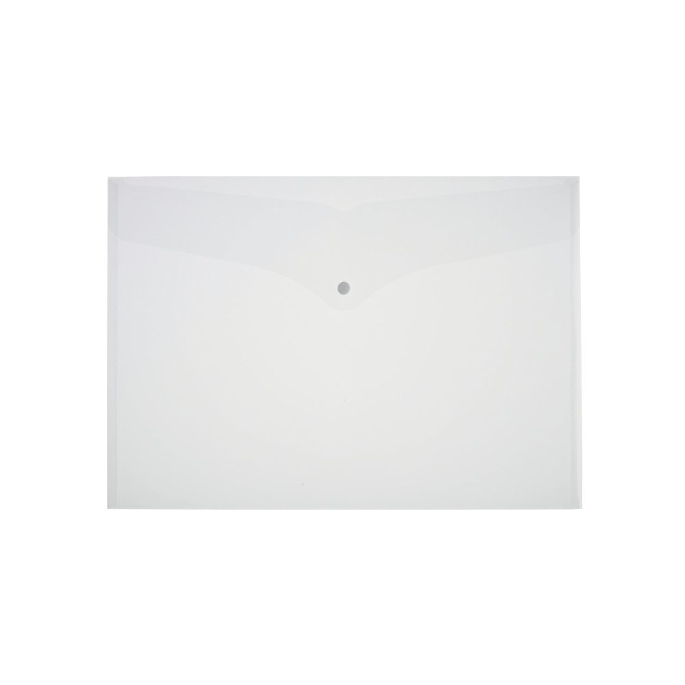 Office Depot Dokumentenmappe DIN A3 Druckknopf PP (Polypropylen) Quer 32 (B) x 45,6 (H) cm Transparent 5 Stück