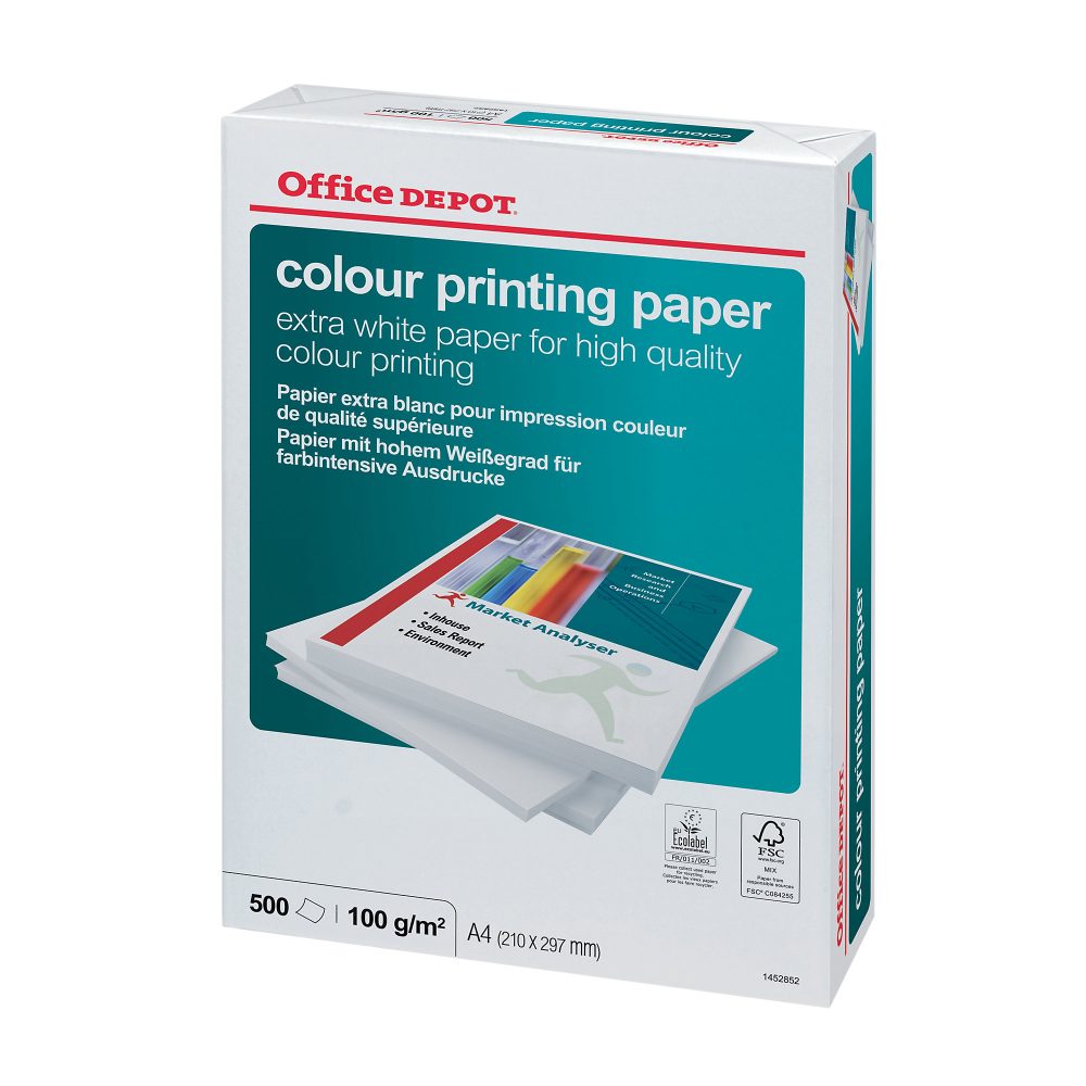Office Depot DIN A4 Druckerpapier 100 g/m² Glatt Weiß 500 Blatt