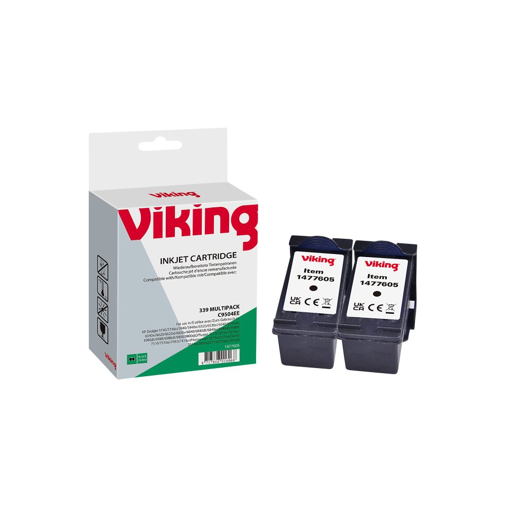 Office Depot 339 Kompatibel HP Tintenpatrone C8767E Schwarz Duopack 2 Stück