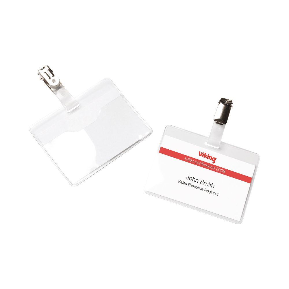 Office Depot Standard Namensschild mit Clip Querformat 90 x 60 mm 25 Stück
