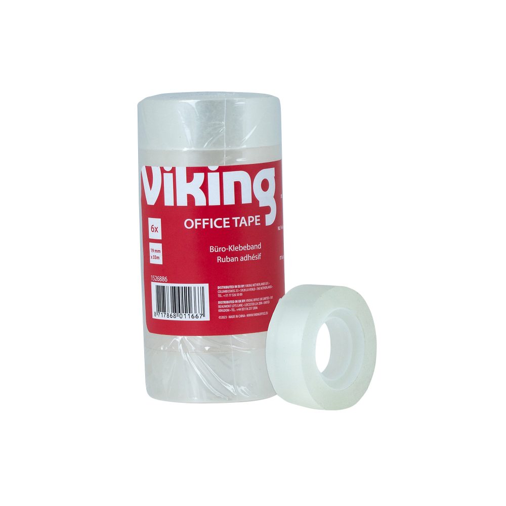 Niceday Büroklebeband Kleiner Kern Easy Tear Polypropylen 19mm x 33m Transparent 8 Rollen