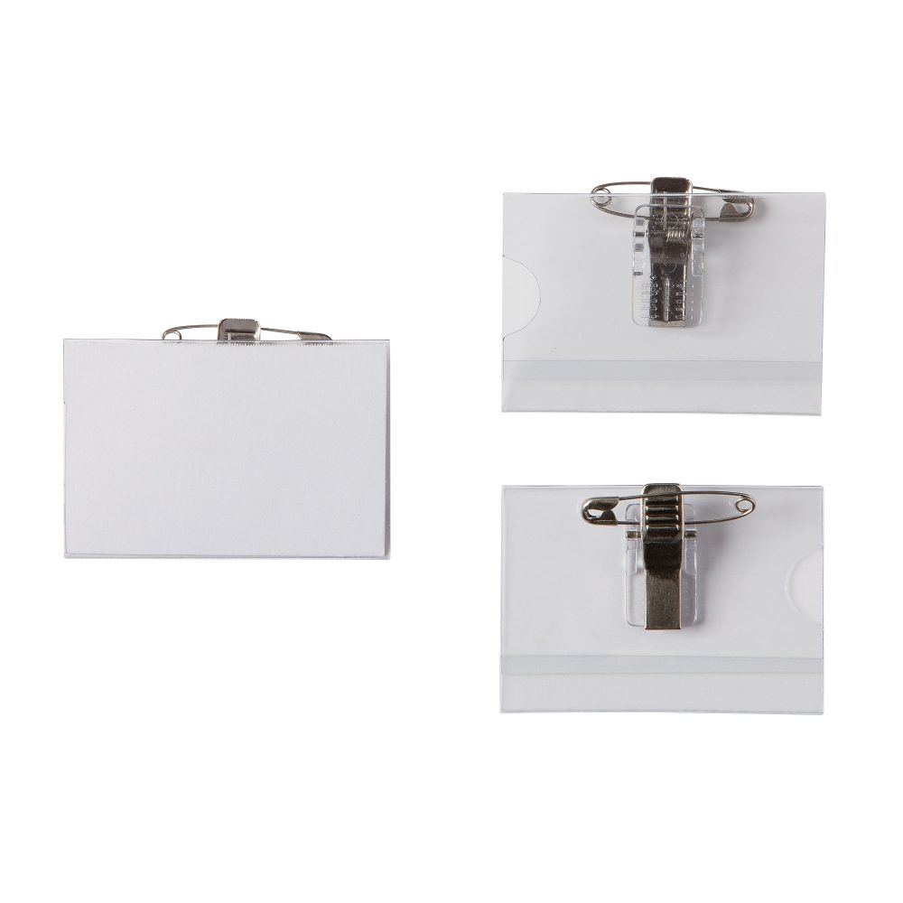 Office Depot Standard Namensschild mit Kombiklemme Querformat 62 x 43mm 50 Stück