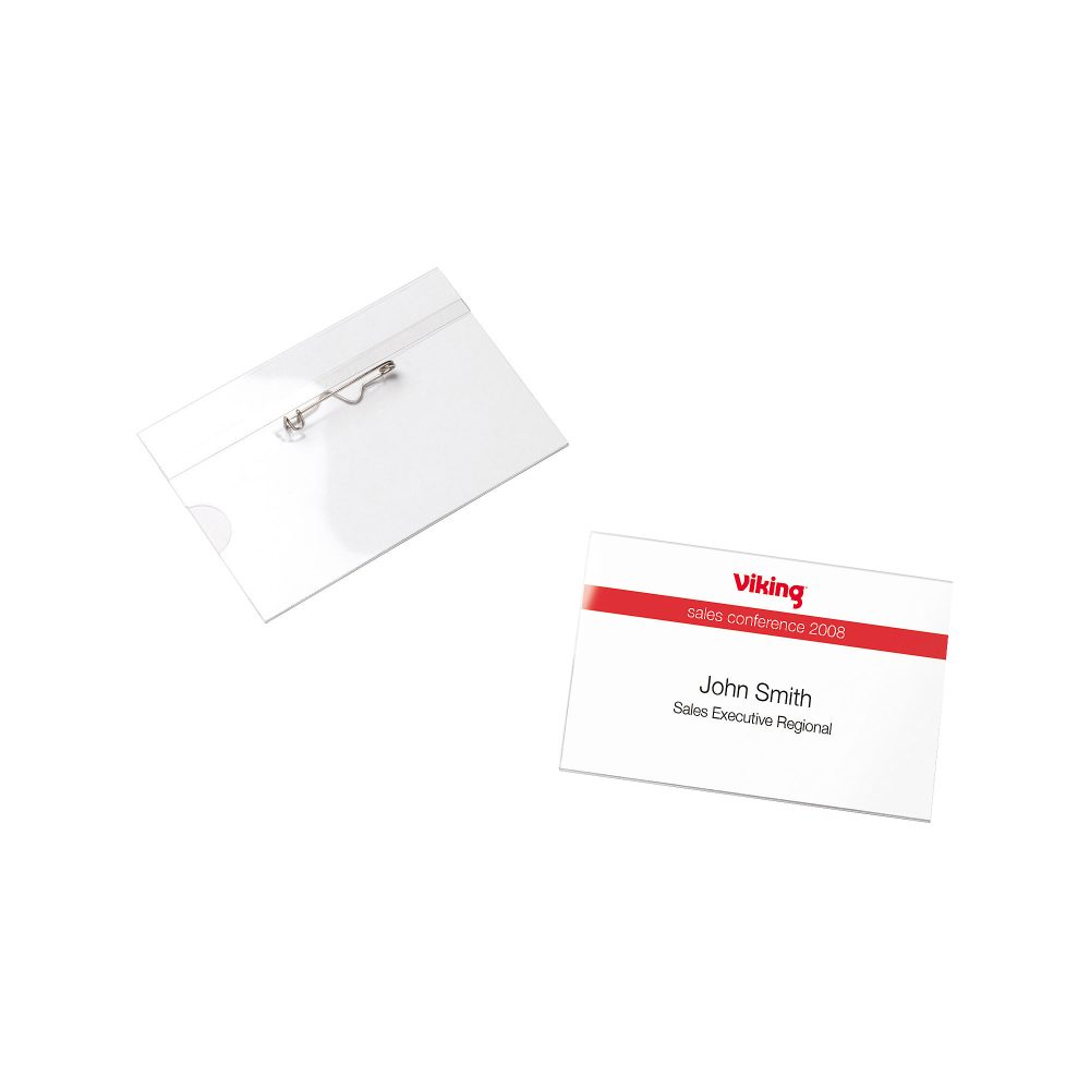 Office Depot Standard Namensschild mit Pin Querformat 90 x 60mm 50 Stück