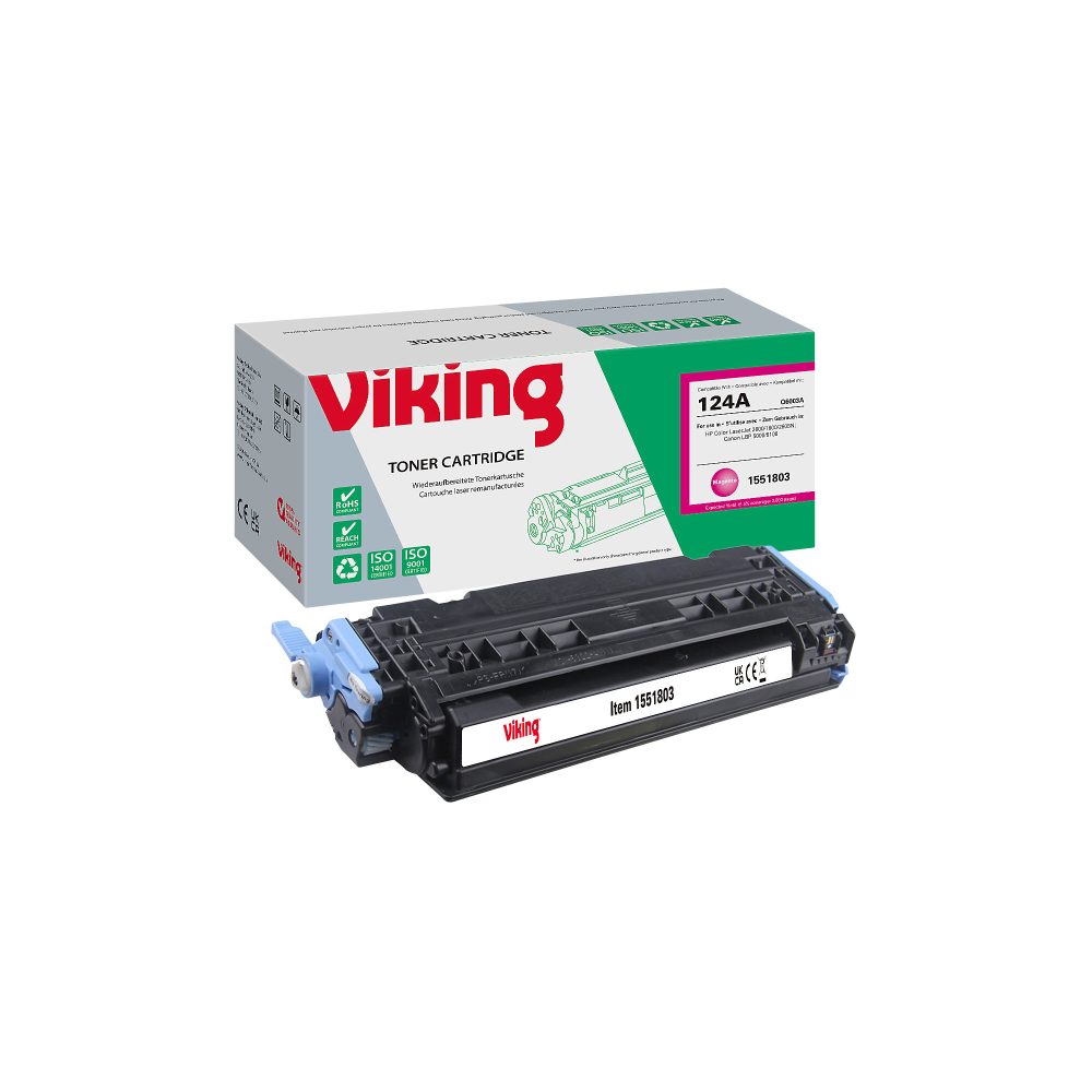 Viking 124A Kompatibel HP Tonerkartusche Q6003A Magenta
