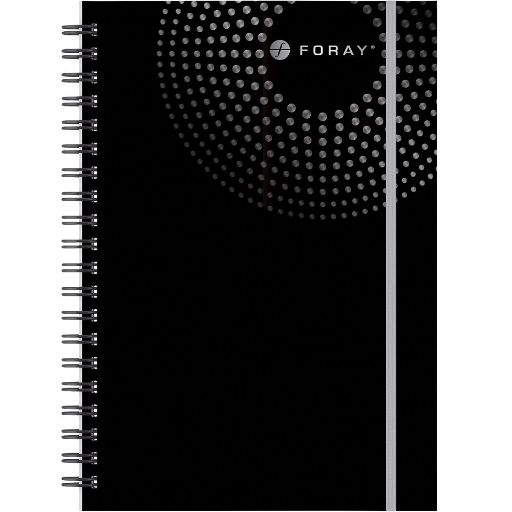 Foray Executive DIN A4 Drahtgebunden Schwarz Hardcover-Cover Notizbuch Liniert 100 Seiten