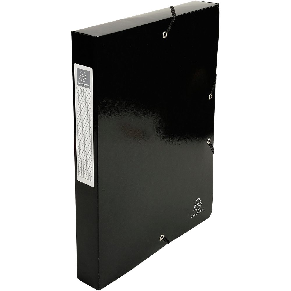 Exacompta Dokumentenbox Schwarz Pressspankarton 24 x 4 x 32 cm