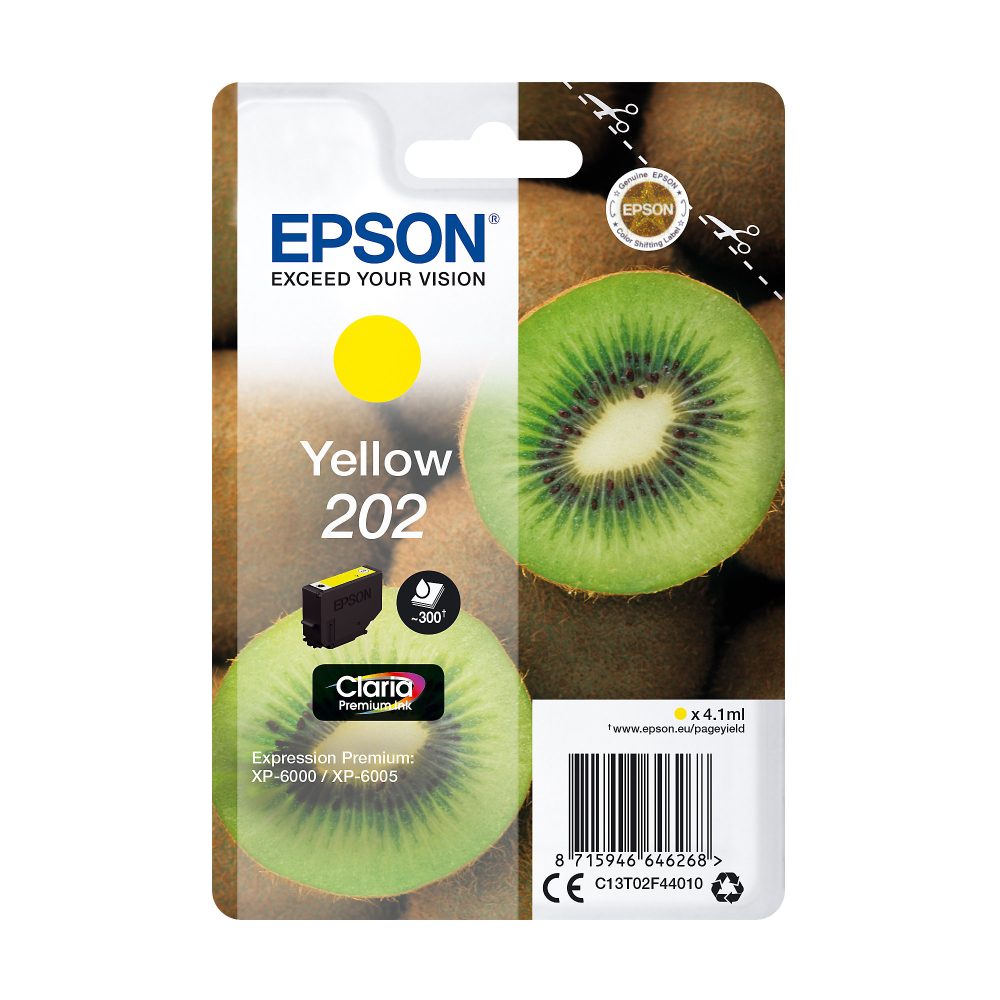 EPSON Tintenpatrone 202 yellow T02F440 XP-6000/6005 300 Seiten