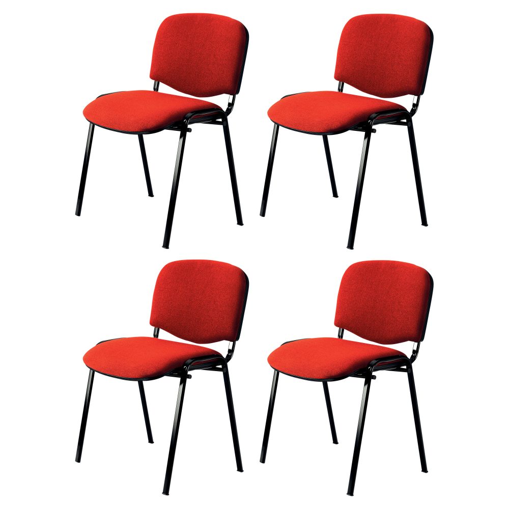 Nowy Styl Besucherstuhl ISO Plus Stoff Rot 4 Stück