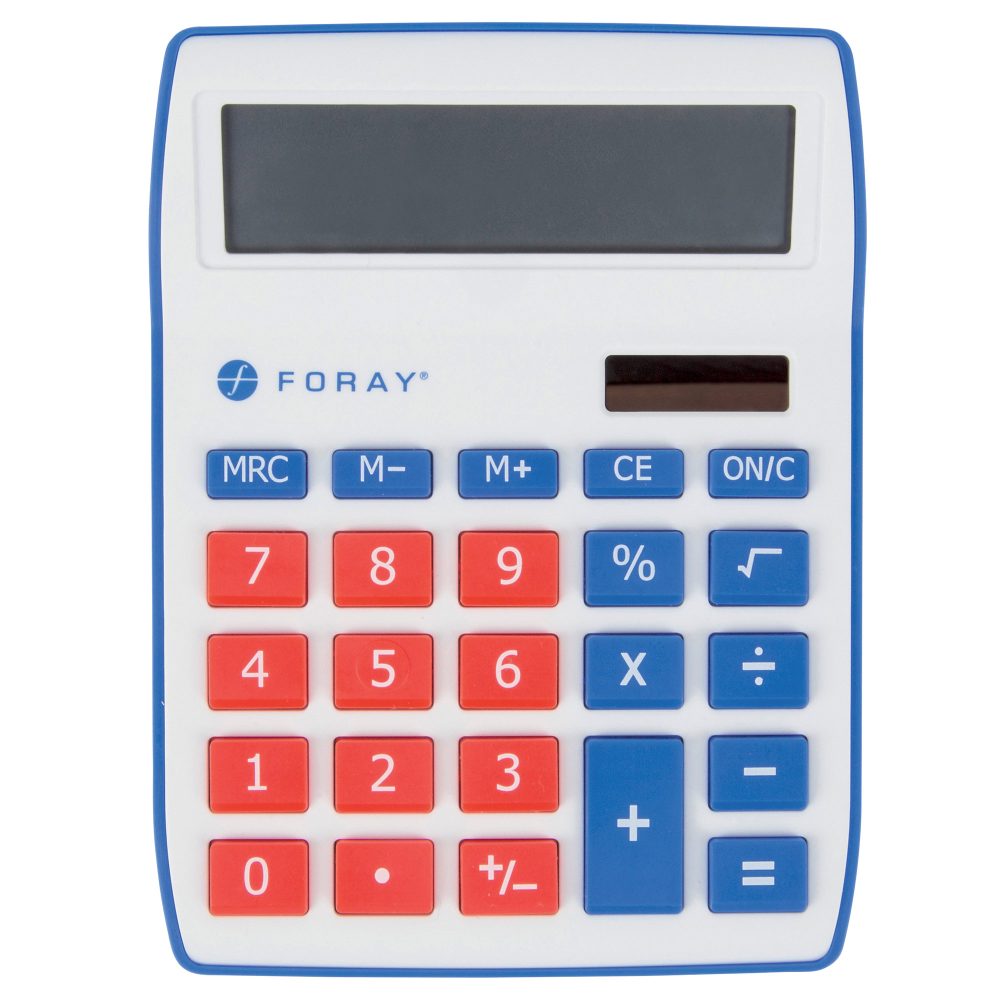 Foray Tischrechner Generation 10-stelliges Display Rot, Blau
