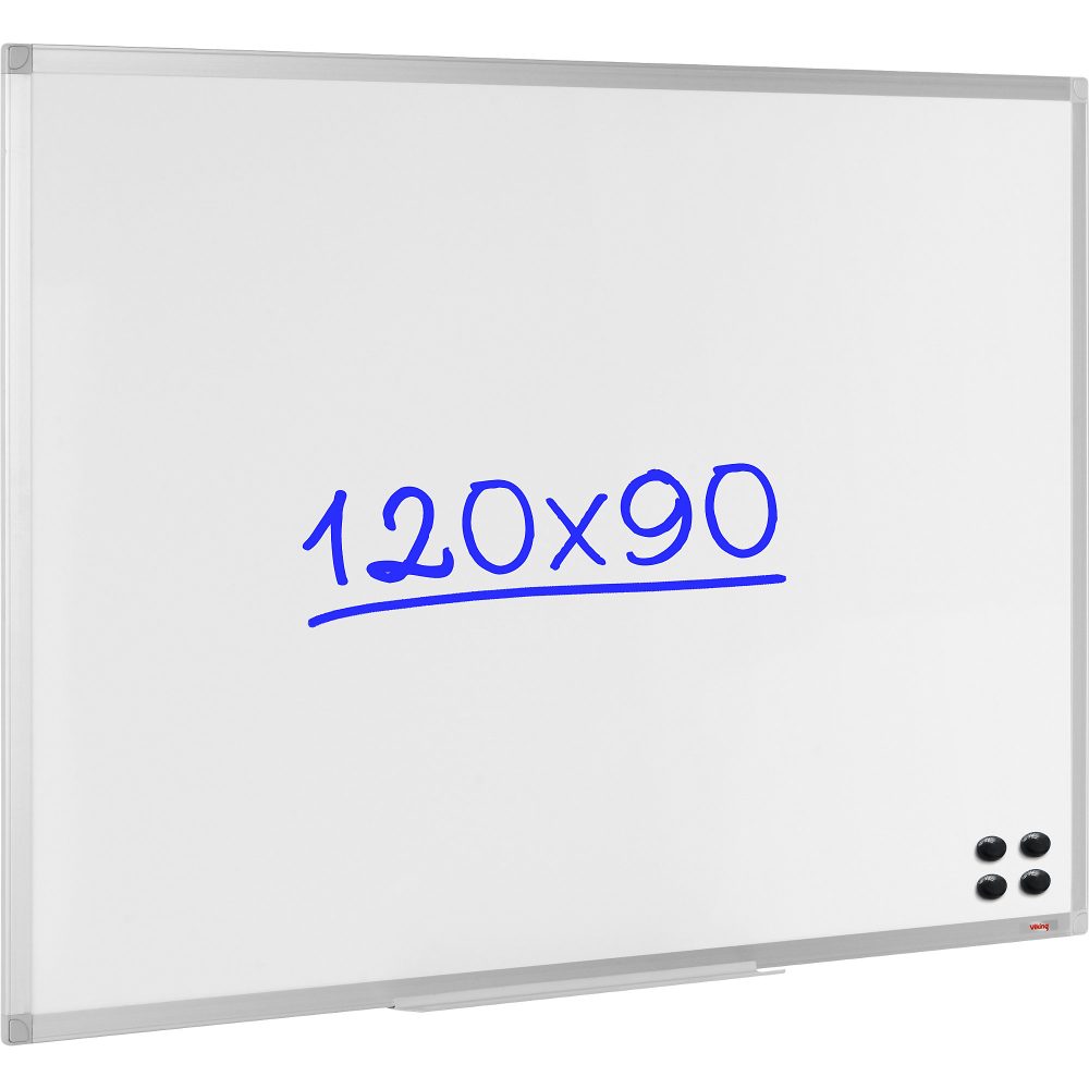 Viking wandmontierbares magnetisches Whiteboard lackierter Stahl 120 x 90 cm